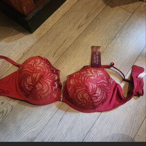 Adore Me Red Satin Bra with Underwire Support